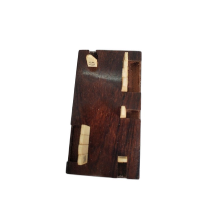 Boîte à Jetons Ancienne Bois & Os - Compteur de Score Vintage - Jetons