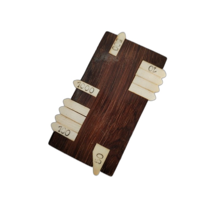 Abaque Boulier Ancien en Bois - Jetons Os Vintage - Compteur Points Je