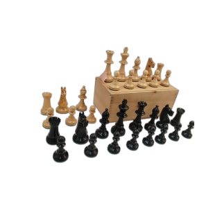 Jeu d'Échecs Staunton Ancien - Pièces Bois Tournées Lestées - Roi 9cm