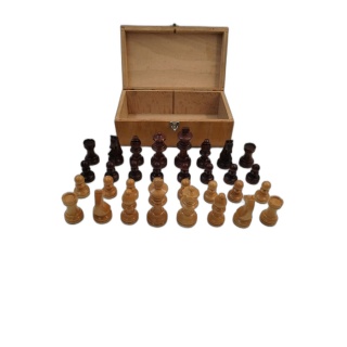 Jeu d'Échecs Staunton Bois - Pièces Sculptées Feutrées - Boîte Bois -