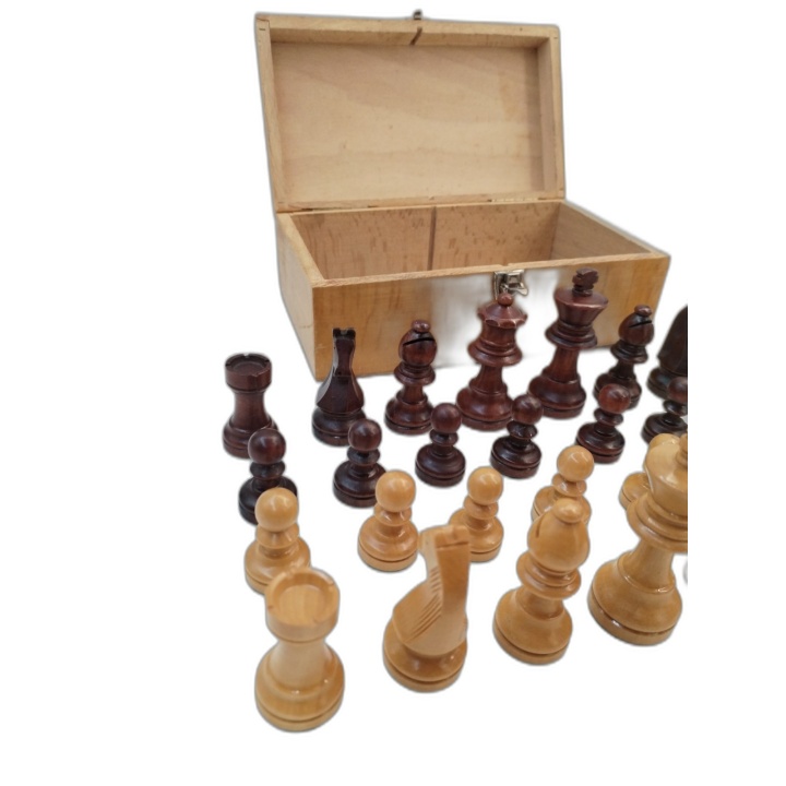 Jeu d'Échecs Staunton Bois - Pièces Sculptées Feutrées - Boîte Bois -