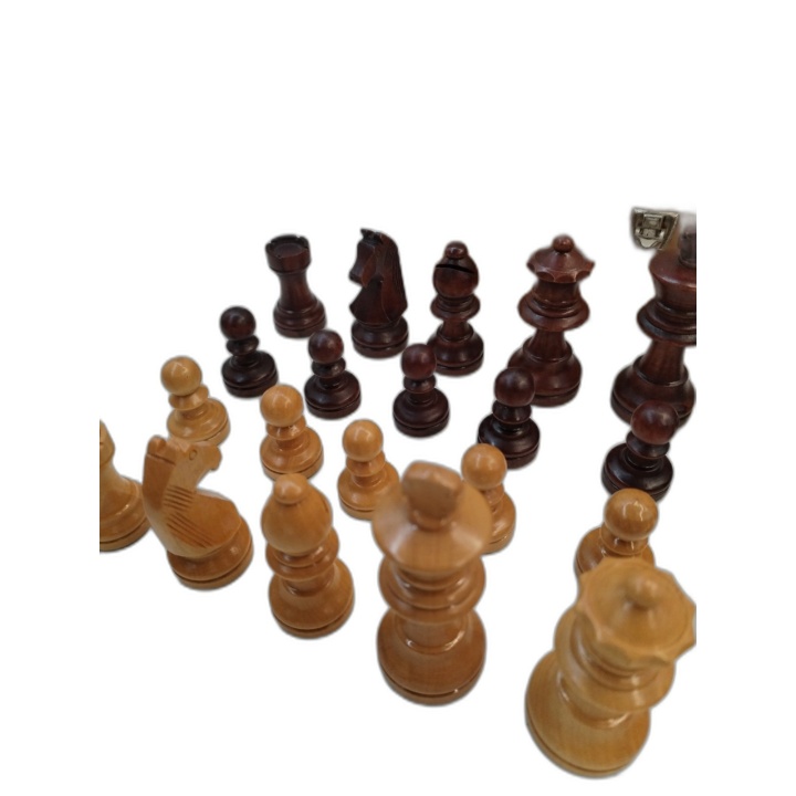 Jeu d'Échecs Staunton Bois - Pièces Sculptées Feutrées - Boîte Bois -
