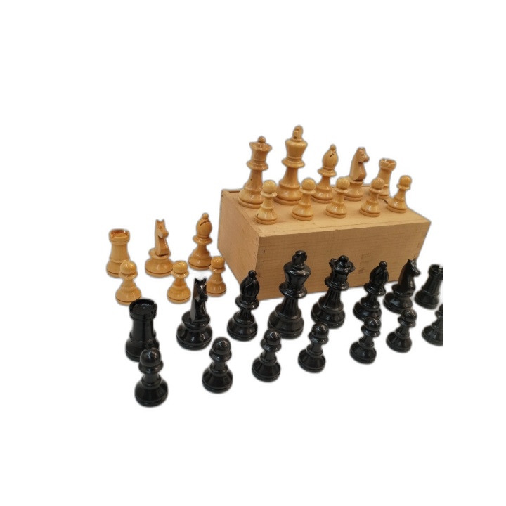 Jeu d'Échecs Staunton Bois - Pièces Noires & Naturelles - Roi 6 cm - B