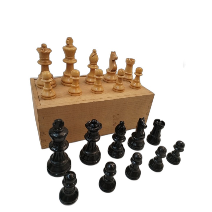 Jeu d'Échecs Staunton Bois - Pièces Noires & Naturelles - Roi 6 cm - B