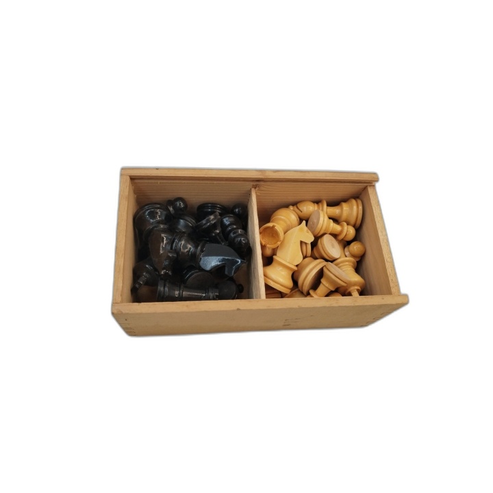 Jeu d'Échecs Staunton Bois - Pièces Noires & Naturelles - Roi 6 cm - B