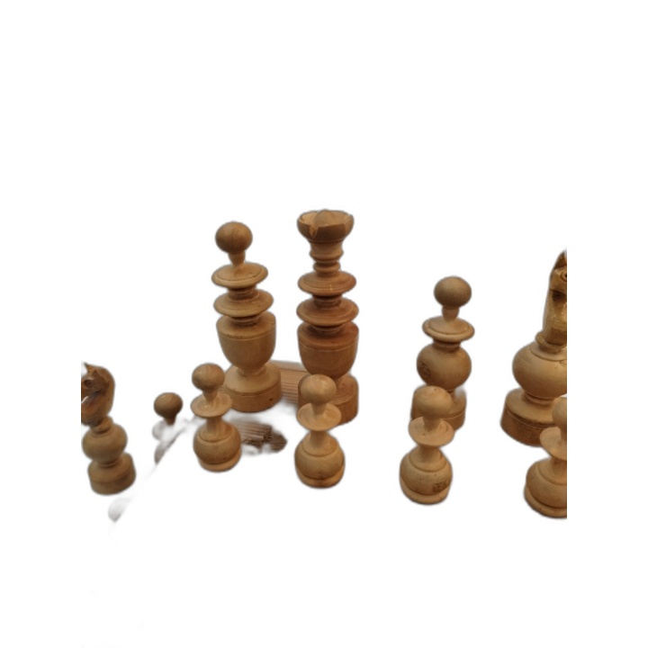 Jeu d'Échecs Ancien Style Régence - Pièces Bois Tournées Naturel & Noi