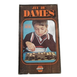 Jeu de Dames Educo Superjouet - Pions en Buis - Jeu Classique 2 Joueur