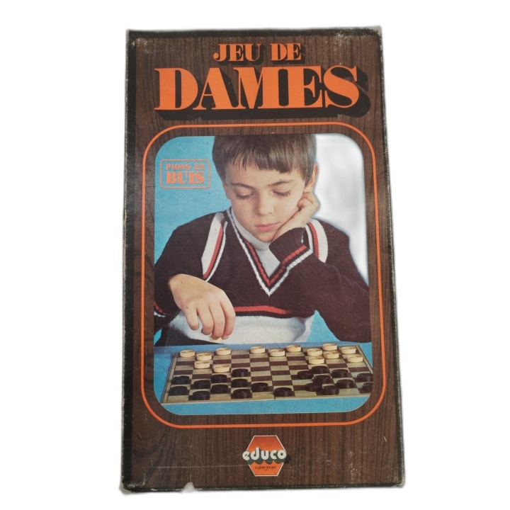 Jeu de Dames Educo Superjouet - Pions en Buis - Jeu Classique 2 Joueur