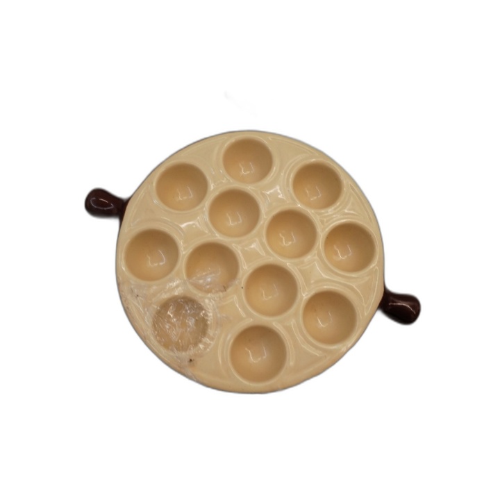 Lot 6 Plats à Escargots Céramique Bicolore 12 Alvéoles - Ø18cm - Modèl
