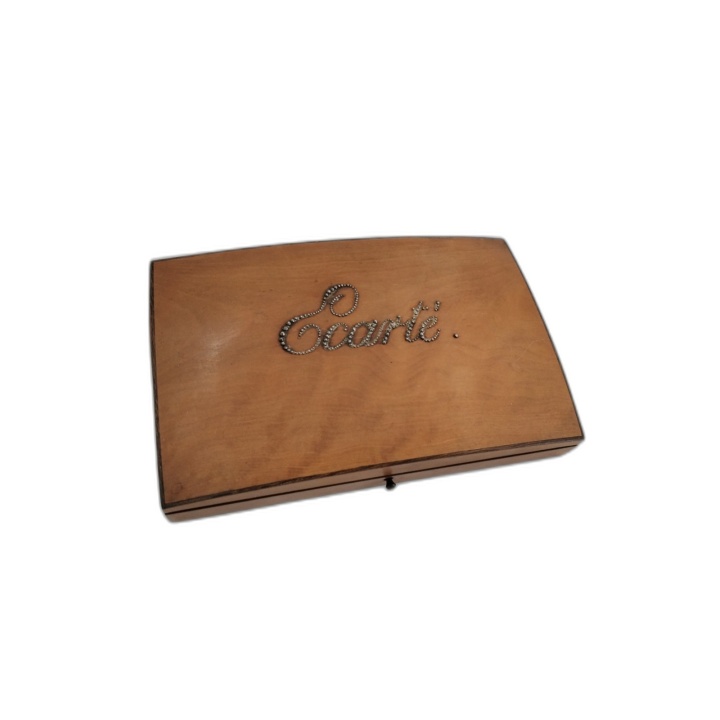 Écarté - Coffret Bois Ancien Jeu de Cartes Traditionnel Français - Col