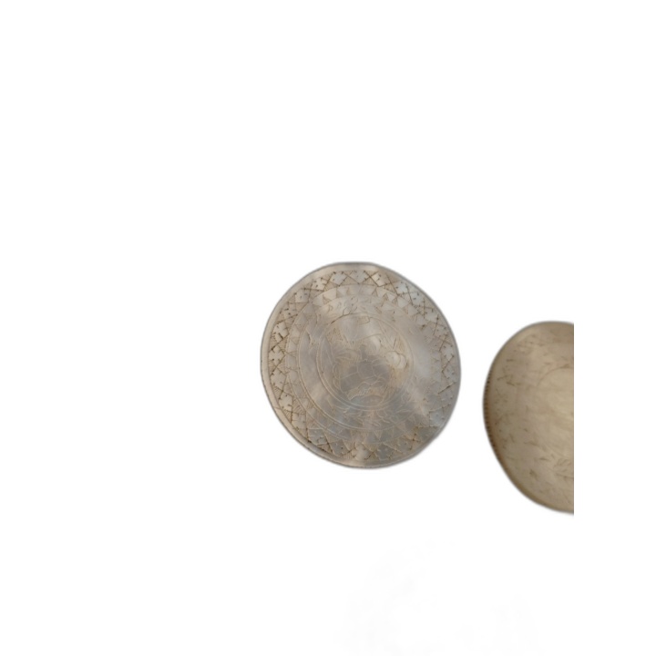 Lot 5 Jetons Anciens Nacre Gravée Ciselée - Mises Poker Casino Jeu - M