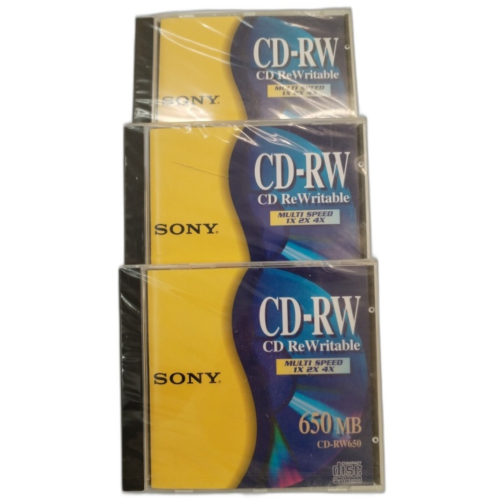 Lot 3 CD-RW Sony 650MB Multi Speed 1x 2x 4x - Neufs Sous Blister - CD-