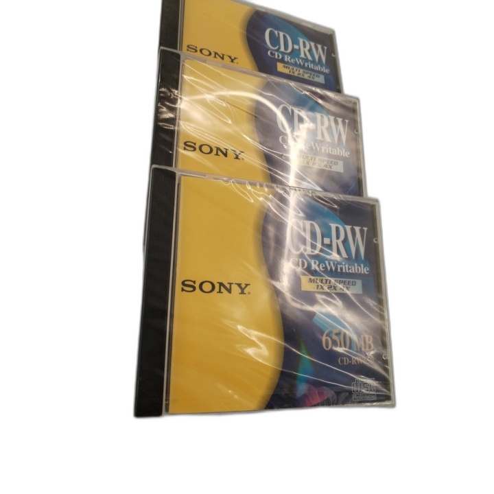 Lot 3 CD-RW Sony 650MB Multi Speed 1x 2x 4x - Neufs Sous Blister - CD-