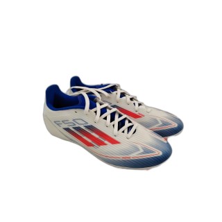 Chaussures Football Adidas F50 FG Blanc Bleu Rouge - Crampons Terrain 