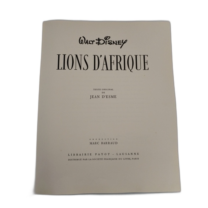 Walt Disney - Lions d'Afrique - Livre Illustré Jeunesse Nature - Colle