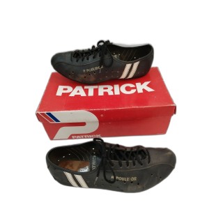 Chaussures Cyclisme Patrick R. Poulidor Vintage Noir Cuir - Taille 42 