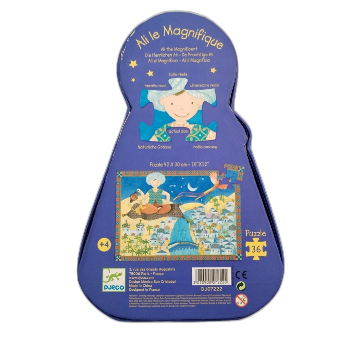 Djeco Puzzle Aladdin 36 pièces - Boîte Silhouette - Enfant 4 ans+ - Oc