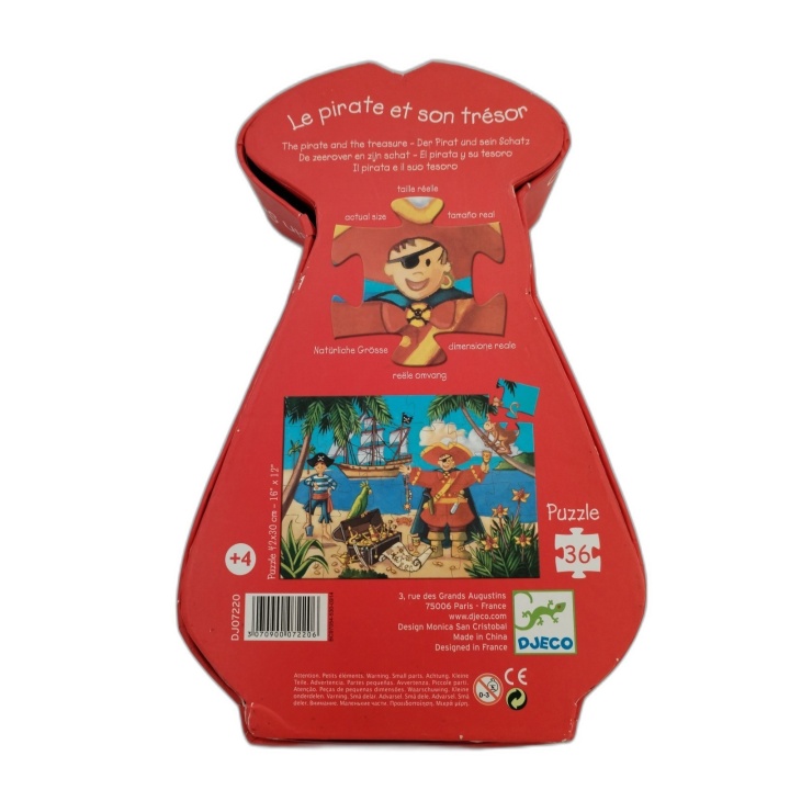 Le Pirate et son Trésor - Djeco - Puzzle Silhouette 36 pièces - Dès 4