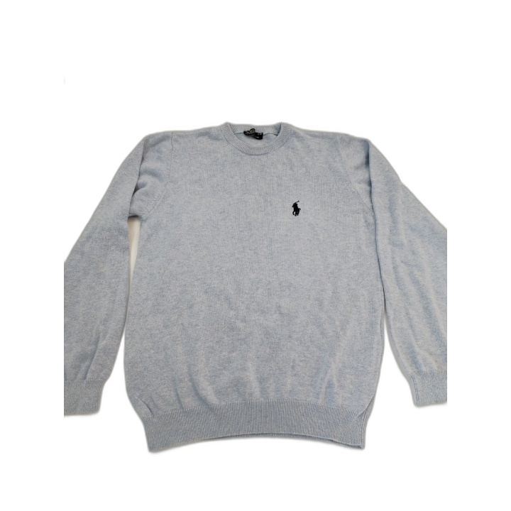 Pull Polo Ralph Lauren Garçon Bleu Clair Col Rond - Taille 11-12 Ans -