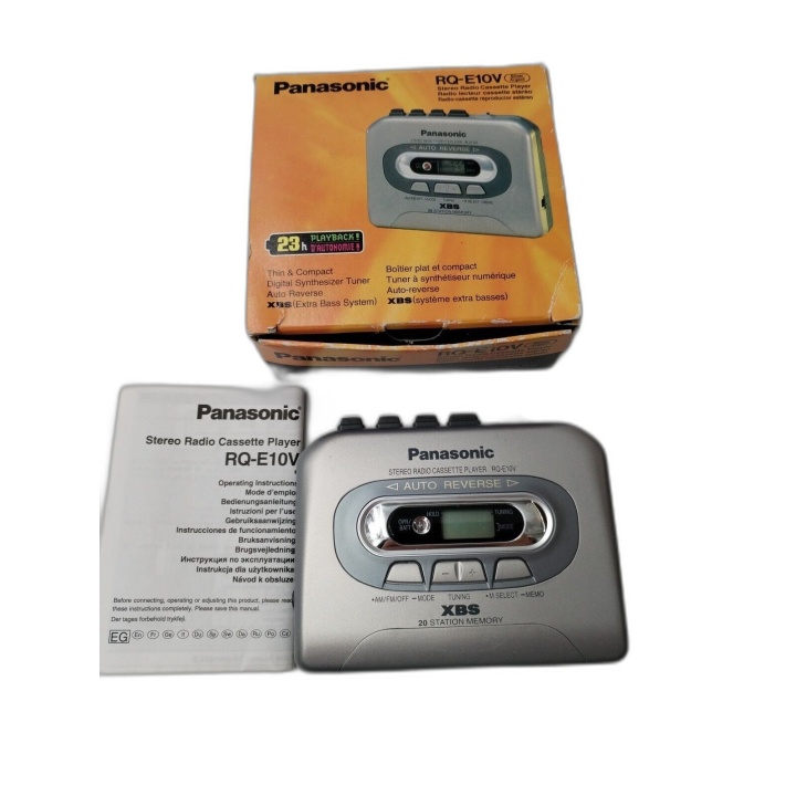 Panasonic RQ-E10V Walkman Radio Cassette Stéréo XBS Auto-Reverse - Com