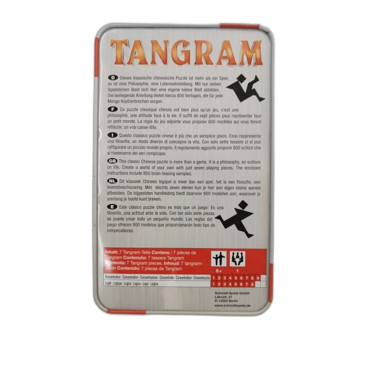 Tangram Schmidt - Jeu de Réflexion Puzzle Boîte Métal - 1 Joueur - 7 a