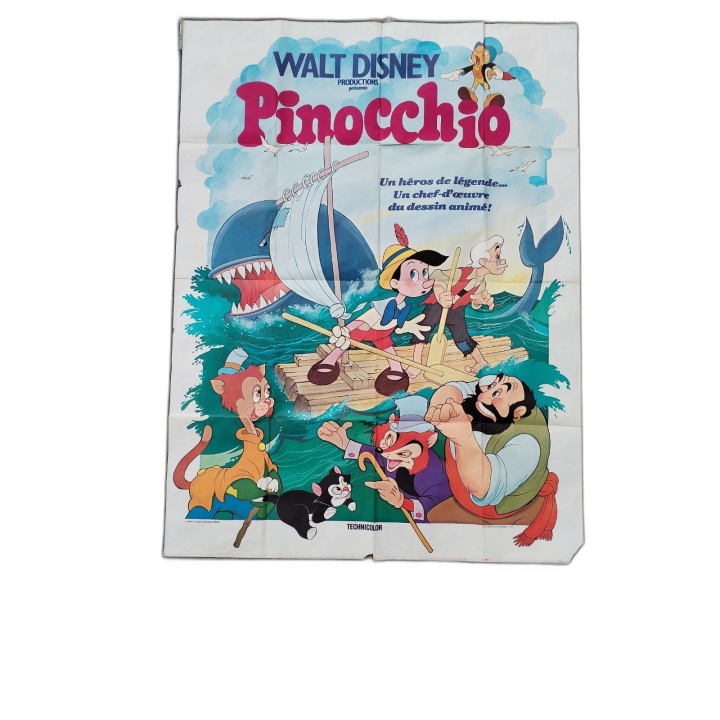 Affiche Cinéma Originale Pinocchio Walt Disney - Grande Format 120x160