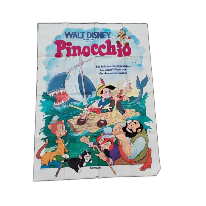 Affiche Cinéma Originale Pinocchio Walt Disney - Grande Format 120x160