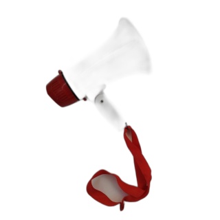 Mégaphone Haut-Parleur Portable Blanc Rouge - Alarme Sirène - Piles Fo