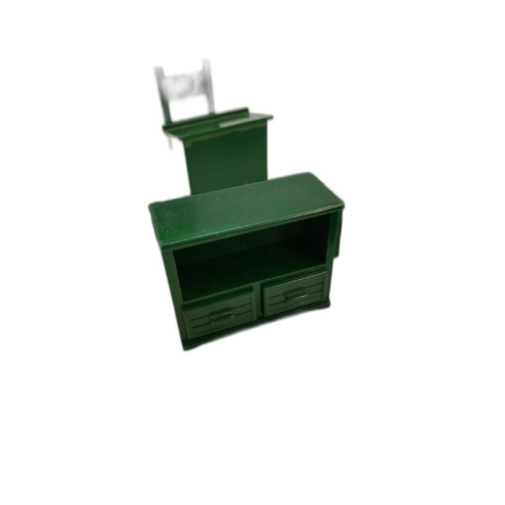 Playmobil Lot Mobilier Scolaire Vert - Chaises Bureaux Piano Classe -
