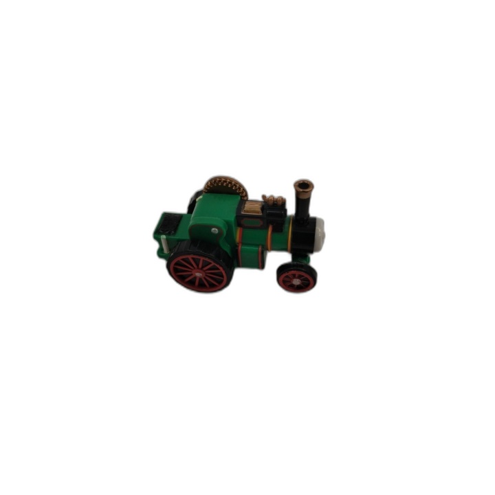 Tracteur à Vapeur Miniature Die-Cast Vert - Figurine Véhicule Rétro Co