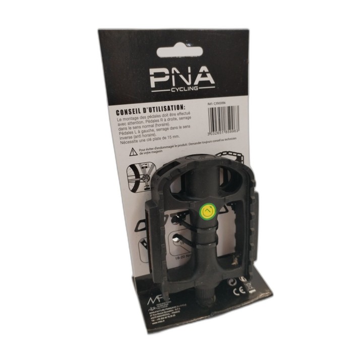 Pédales Résine Vélo VTT PNA Cycling Noir - Paire Neuve - Axe Acier Ant