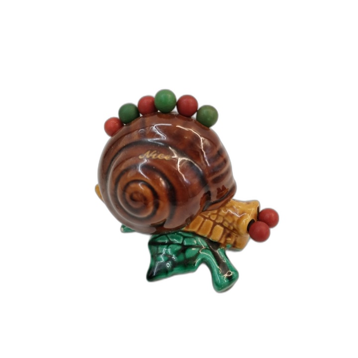 Escargot Céramique Souvenir Nice Vintage - Piques Décor Boules - Figur