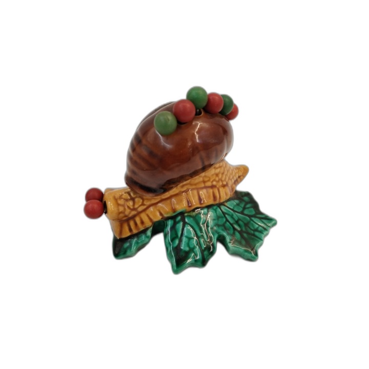 Escargot Céramique Souvenir Nice Vintage - Piques Décor Boules - Figur