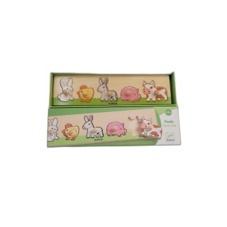 Djeco Puzzle Farm'n'co - Puzzle Bois Encastrement Animaux Ferme - Dès
