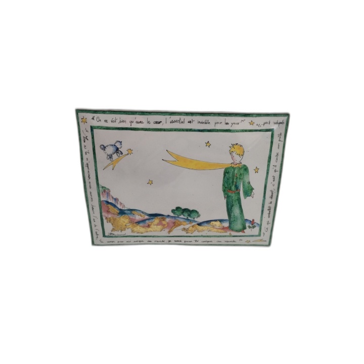 Le Petit Prince Peinture Signée Boignal Plaque Émaillée Encadrée — Œuv