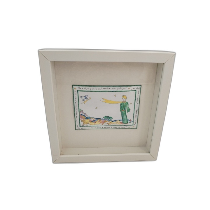 Le Petit Prince Peinture Signée Boignal Plaque Émaillée Encadrée — Œuv