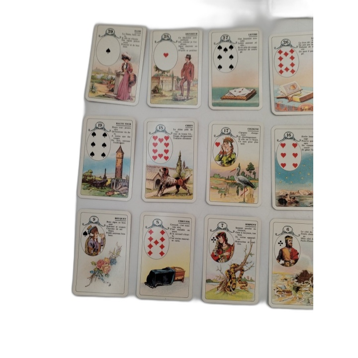 Jeu de Cartes Cartomancie Mlle Lenormand Vintage - 36 Cartes Complet +