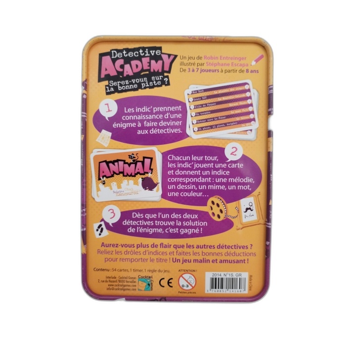 Detective Academy - Jeu Enquête 3-7 Joueurs - 8 ans+ - Timer Inclus -