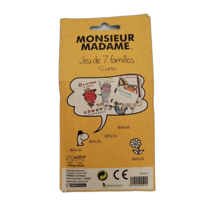 Monsieur Madame Jeu de 7 Familles - France Cartes - 42 Cartes - Dès 3
