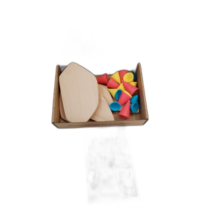 Jeu d'Équilibre Bois Cônes Colorés - Jeu Adresse Enfants 3 ans+ - Occa