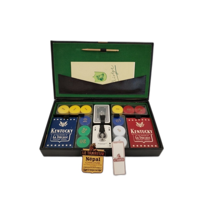 Coffret Bridge & Poker La Ducale Kentucky - Jetons + 4 Jeux de Cartes
