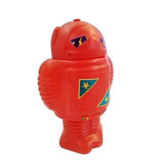 Robot Jouet Vintage Rouge Plastique Années 80 - Figurine Rétro Science