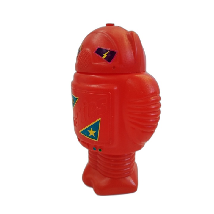Robot Jouet Vintage Rouge Plastique Années 80 - Figurine Rétro Science