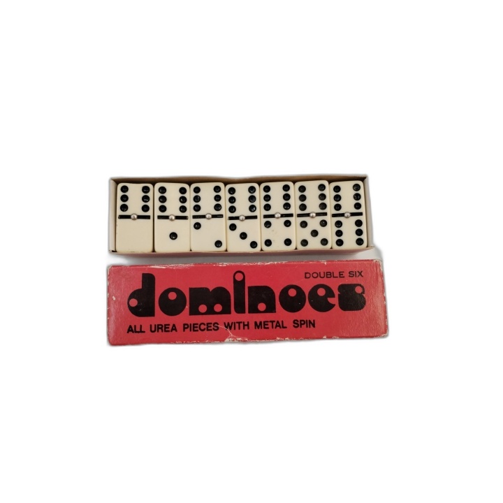 Dominos Double Six 28 Pièces Uréa Spinner Métal - Jeu Classique Famill
