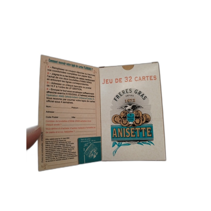 Floranis Frères Gras - Authentique Jeu de 32 Cartes Anisette - Neuf Co