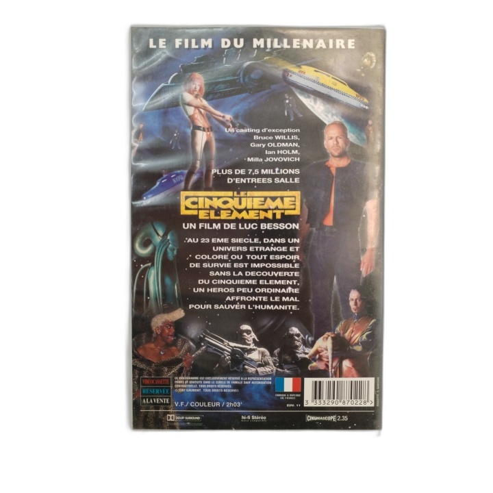Le Cinquième Élément - VHS - Film Luc Besson avec Bruce Willis - Gaumo