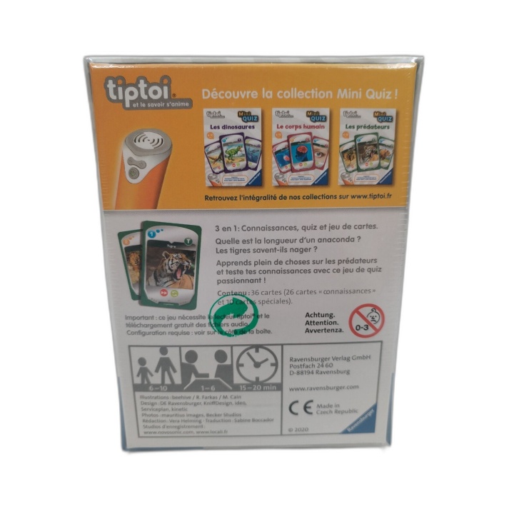 Tiptoi Mini Quiz Les Prédateurs - Ravensburger - Jeu Cartes Éducatif -