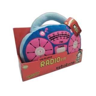Vitatone MGM Radio FM Peluche Enfant Bleue Rose - Véritable Radio - Ne