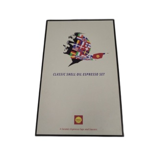 Classic Shell Oil Espresso Set - 4 Tasses & Soucoupes Céramique - Coff