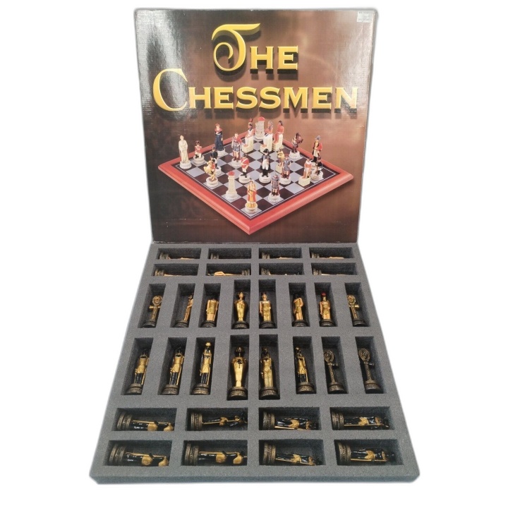 The Chessmen - Jeu d'Échecs de Luxe Figurines Égyptiennes Dorées - Gra